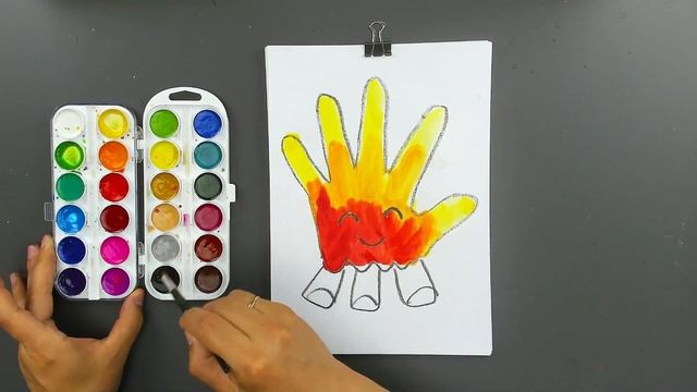 Как нарисовать КОСТЕР или ОГОНЬ красками - простые рисунки смотреть онлайн