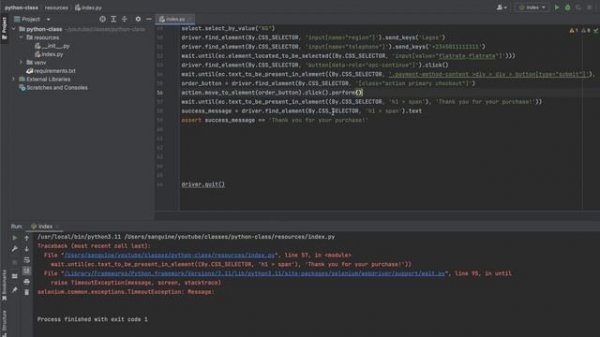 Class 14 - Error Handling: Element Click Interception Error.