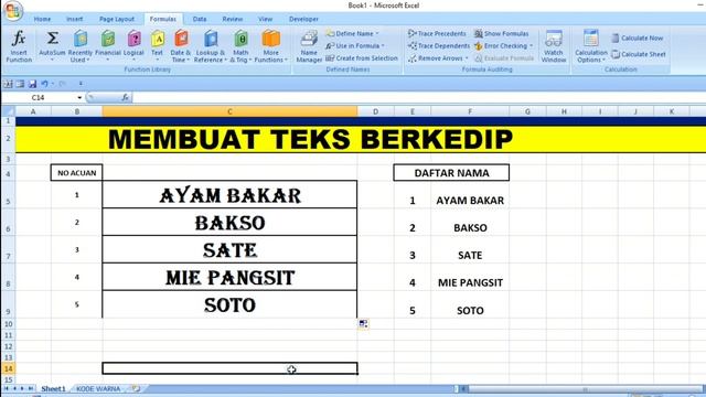 CARA MEMBUAT TEKS BERKEDIP DI LEMBAR EXCEL