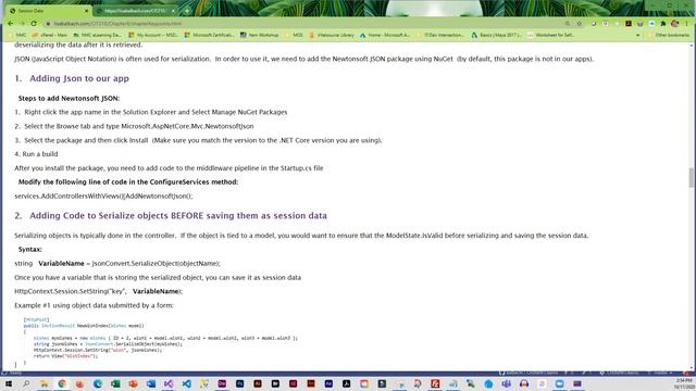 ASPNET core mvc using session state with objects смотреть онлайн