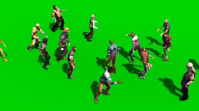 Green Screen Two Groups of Zombies Cross - Footage PixelBoom смотреть онлайн