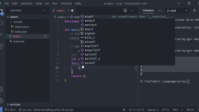 Array Using C Language смотреть онлайн