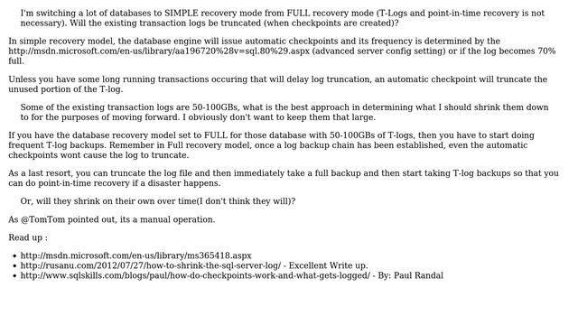 Transaction Log maintenance when switching to Simple Recovery (3 Solutions!!) смотреть онлайн