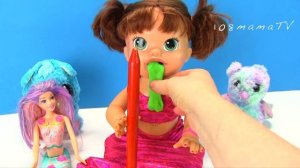Маша Русалка! Почему Её Тошнит? Мультики Как Мама Играет в Куклы Беби Бон Конфеты PEZ 108мама тв