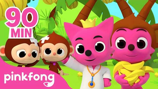 Monkey Banana and Five Little Monkeys Song | BEST Kids Songs Compilation | Pinkfong Baby Shark смотреть онлайн