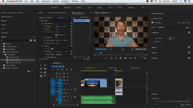Learn How to Use Premiere Pro CC - For Beginners | 6. Working with Audio смотреть онлайн