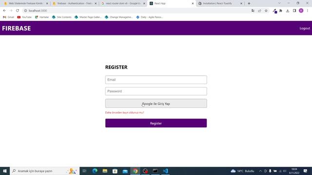 React + Firebase kullanarak, hem email, password hem de google ile authentication işlemleri yapalım смотреть онлайн