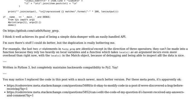 Code Review: Fuzzy grep for fuzzy bears in pure Python смотреть онлайн