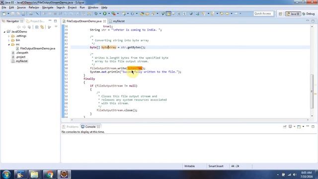 How to append the data to the existing file data using FileOutputStream? | Java IO | Java Tutorial смотреть онлайн