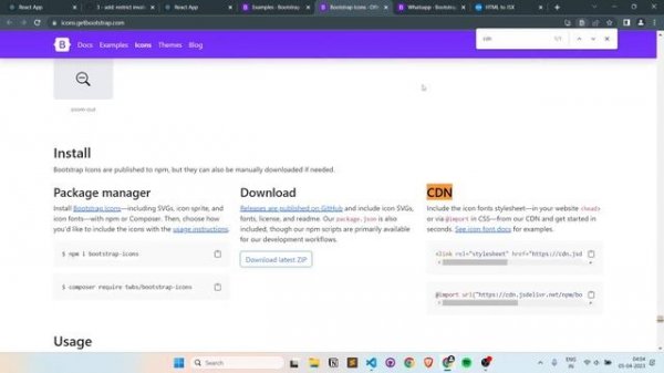 Use Bootstrap Icons in React JS Project | Rapid Whatsapp - 4