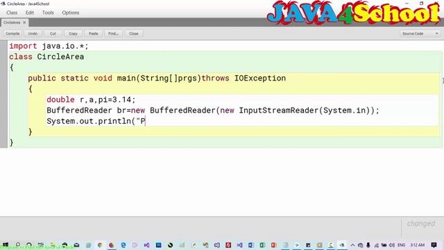 Program to find the area of circle using Java смотреть онлайн