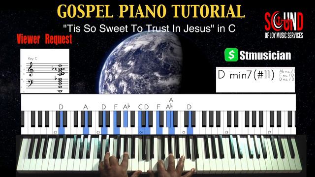 Gospel Piano Tutorial Viewer Request "Tis So Sweet To Trust In Jesus" in C смотреть онлайн