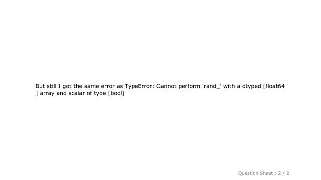 Pandas : TypeError: Cannot perform 'rand_' with a dtyped [float64] array and scalar of type [bool] смотреть онлайн