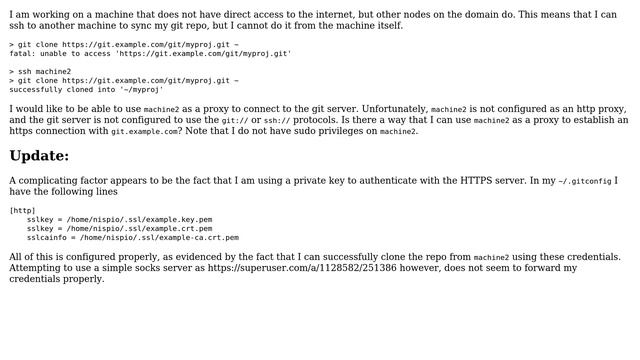 SSH proxy to establish HTTPS connection with git server смотреть онлайн