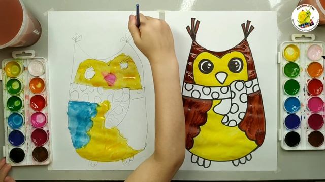 СОВА| Зима | Урок рисования для детей 5 лет смотреть онлайн