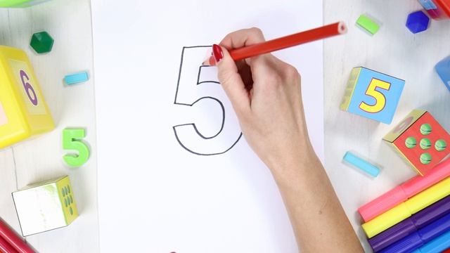 Numeral 5. Study the numeral five, educational video смотреть онлайн
