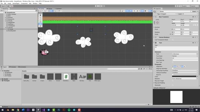 Adding a score system - Flappy Bird game on Android Unity & C# смотреть онлайн