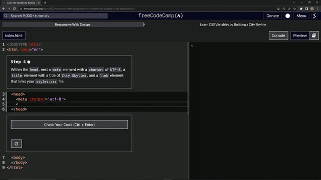 Learn CSS | FreeCodeCamp Learn CSS Variables by Building a City Skyline - Step 4 смотреть онлайн