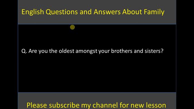 English Questions and Answers about Family.Learn English Speaking Practice With Subtitle смотреть онлайн