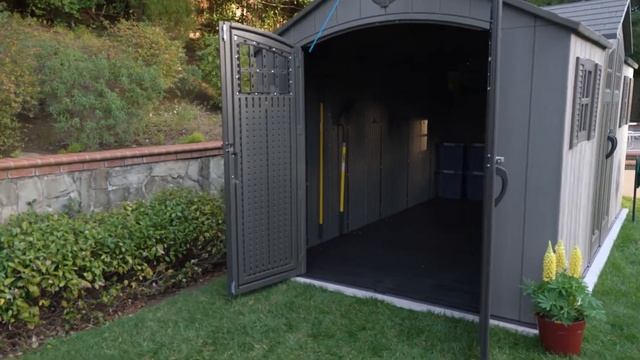 Пластиковый сарай гараж WoodLook 15x8 от ТентоДел смотреть онлайн