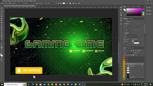 YouTube gaming channel cover banner set in Photoshop Psd free смотреть онлайн