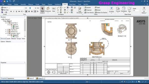 Detailing, Drafting and Drawing sheet creation in ANSYS Spaceclaim