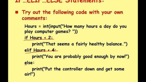GCSE Python Programming 4 - IF ELIF ELSE