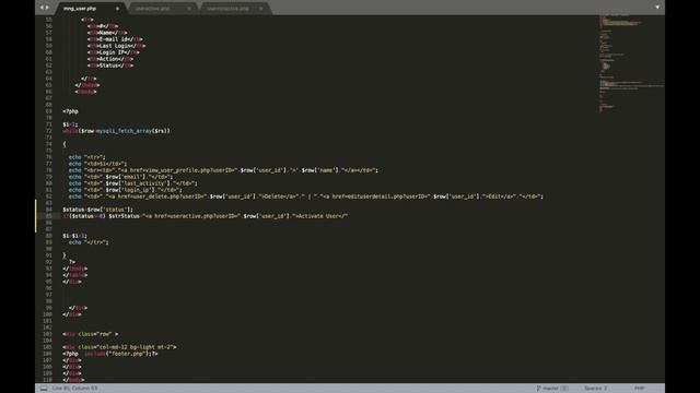 PHP | How to activate and deactivate status login user by admin? смотреть онлайн