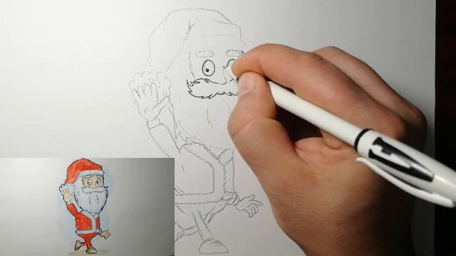 ДЕД МОРОЗ рисуем легко смотреть онлайн