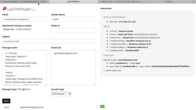 MAILER INBOX TO ALL BYPASS HOTMAIL - GMAIL - YAHOO - MAIL - UNLIMITED смотреть онлайн