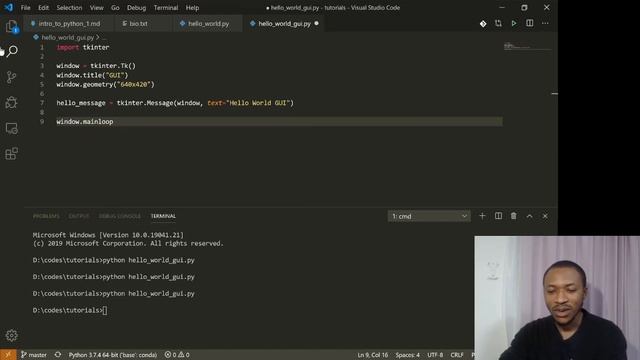Python Hello World GUI смотреть онлайн