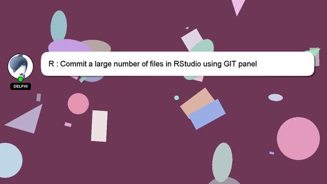 R : Commit a large number of files in RStudio using GIT panel смотреть онлайн