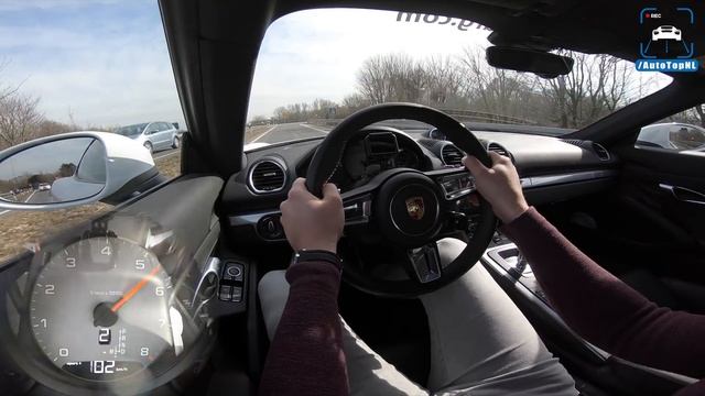 415HP PORSCHE 718 CAYMAN S 293km/h AUTOBAHN vs VW GOLF R by AutoTopNL смотреть онлайн