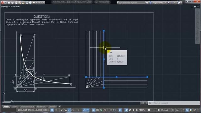 Drawing Rectangular Hyperbola in AutoCAD | Engineering Graphics Lab смотреть онлайн