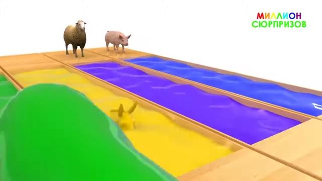 Учим Домашних Животных Учим Цвета с 3Д Животными для малышей смотреть онлайн