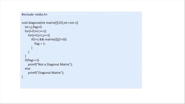 C Program to Check if a Matrix is Diagonal | 15(b) смотреть онлайн
