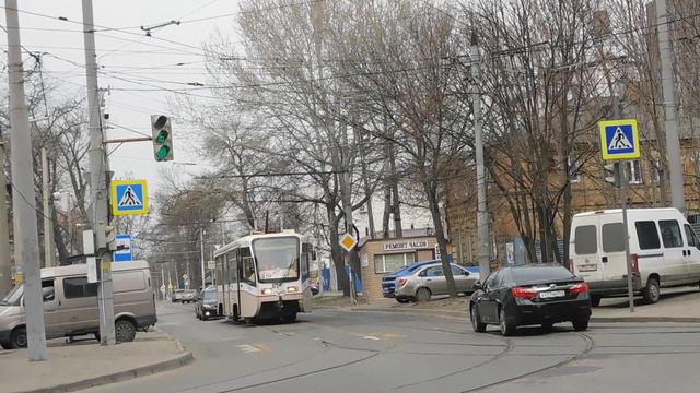 Ростовский трамвай идёт в депо на 36-ю линию смотреть онлайн