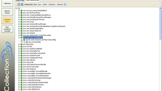 CollectionSpy Java Profiler: Element Classes and Class Relationships смотреть онлайн