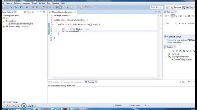 Write a java program to find missing number in array in java смотреть онлайн