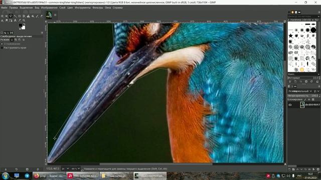 Как в GIMP вырезать фрагмент изображения смотреть онлайн