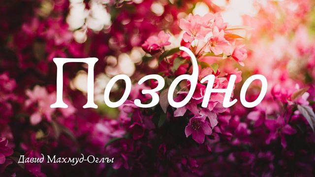 Поздно...|Новая Песня |Давид Махмуд-Оглы смотреть онлайн