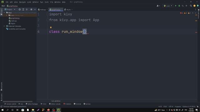 How to run Kivy graphical window | PyCharm смотреть онлайн