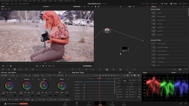 0123 Удаление фона и выделение объектов в Davinci Resolve Studio 18 / Новая нейросеть Object Mask смотреть онлайн