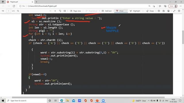 PIGLATIN Word Java ICSE Class 10 | String Handling Programs | Computer Applications смотреть онлайн