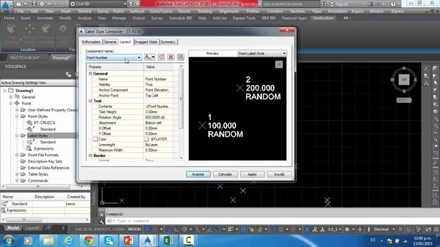 CIVIL 3D (3) ESTILO DE PUNTOS Y ETIQUETAS DE PUNTOS смотреть онлайн