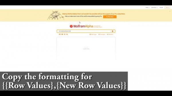 How to type a matrix in Wolfram Alpha