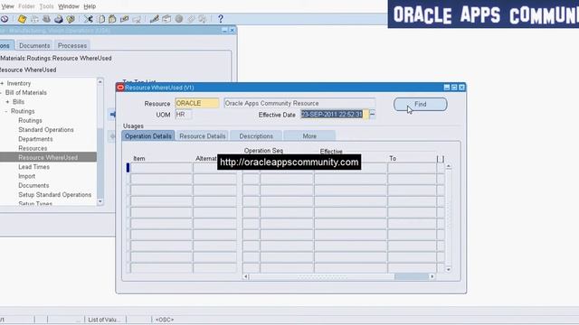 Resource Where Used Inquiry - Oracle Bills Of Material смотреть онлайн