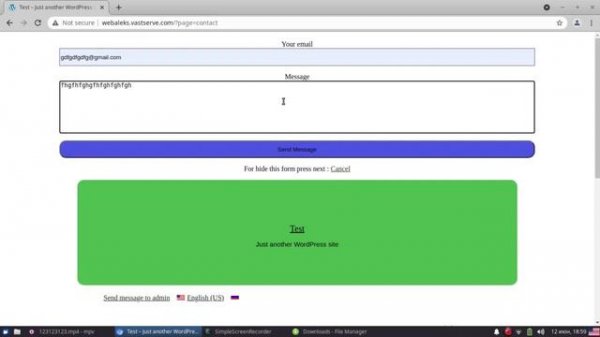 Wordpress plugin "Contact form 123"