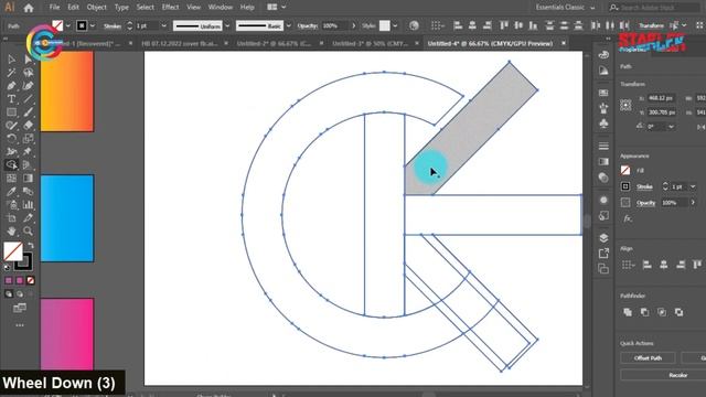 CK Logo design in AI | Adobe Illustrator смотреть онлайн