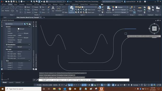 Fillet, Chamfer, & Blend Curves with AutoCAD - Part 1 смотреть онлайн